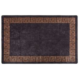Berkfield Home Rug Washable 80x150 cm Black & Gold Anti Slip - Size: 100 cm diameter - thumbnail 1