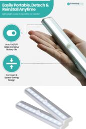 Neel Blue Motion Sensor Light, Under Cabinet Lighting, 2pcs in White - thumbnail 3