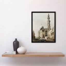 Artery8 Tombs of the Khalifs at Cairo D. Roberts Vintage Framed Wall Art Print in Brown - Size: A4 - thumbnail 4