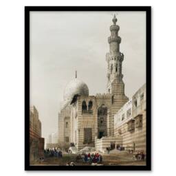 Artery8 Tombs of the Khalifs at Cairo D. Roberts Vintage Framed Wall Art Print in Brown - Size: A4 - thumbnail 1