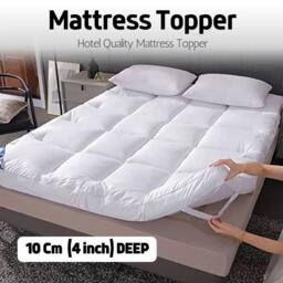 Hinsinc White 4FT 10cm Thick Hotel Quality Mattress Topper - Size: Cot - thumbnail 3