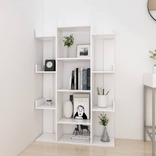 Berkfield Home Full Book Cabinet White 86x25.5x140 cm Engineered Wood - image 1