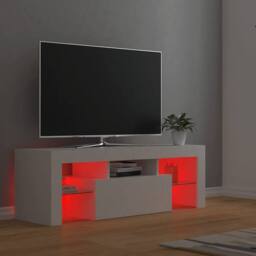 Berkfield Home TV Cabinet with LED Lights White 120x35x40 cm - Size: 120 x 35 x 40 cm - thumbnail 5