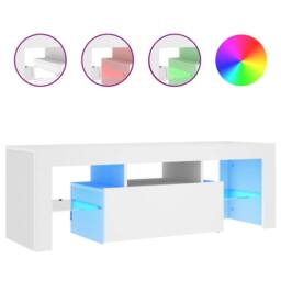 Berkfield Home TV Cabinet with LED Lights White 120x35x40 cm - Size: 120 x 35 x 40 cm - thumbnail 3