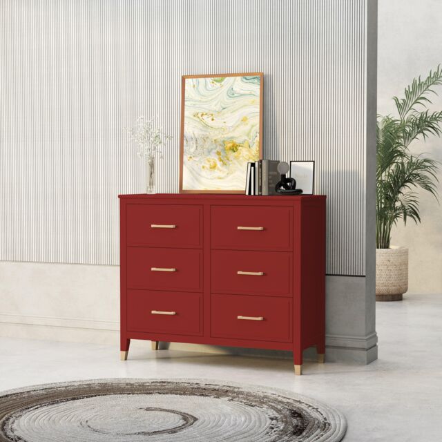 Cabinet Bits Palazzi 6 Drawer Chest of Drawers in Red - image 1