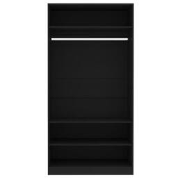 Berkfield Home Wardrobe Black 100x50x200 cm Engineered Wood - Size: 100 x 50 x 200 cm - thumbnail 5