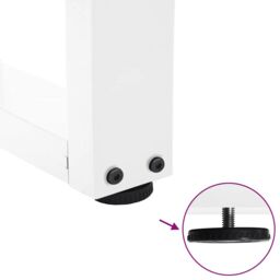 Berkfield Home Dining Table Legs V-Shape 3 pcs White 80x(72-73.3) cm Steel - thumbnail 9