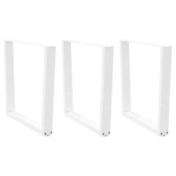 Berkfield Home Dining Table Legs V-Shape 3 pcs White 80x(72-73.3) cm Steel - thumbnail 1