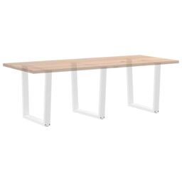 Berkfield Home Dining Table Legs V-Shape 3 pcs White 80x(72-73.3) cm Steel - thumbnail 8