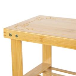 VOGREX Freestanding Bamboo Shoe Rack Bench Hallway Storage in Beige - thumbnail 3