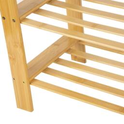 VOGREX Freestanding Bamboo Shoe Rack Bench Hallway Storage in Beige - thumbnail 5