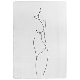 Benjamin Tate Design Line Art Drawing Of Woman Designer Rug in Natural - Size: Large - thumbnail 1