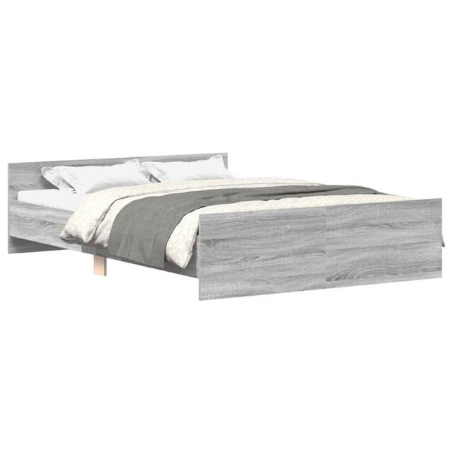 Berkfield Home Bed Frame with Headboard & Footboard Grey Sonoma 140x190 cm - image 1