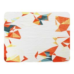 Benjamin Tate Design Autumn Geometric Blanket in Natural - Size: 120 cm x 150 cm - thumbnail 1