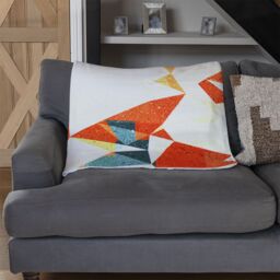 Benjamin Tate Design Autumn Geometric Blanket in Natural - Size: 120 cm x 150 cm - thumbnail 2