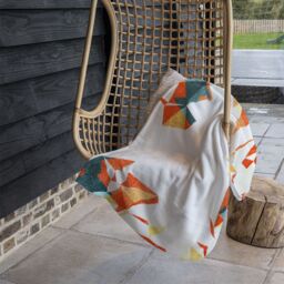 Benjamin Tate Design Autumn Geometric Blanket in Natural - Size: 120 cm x 150 cm - thumbnail 4