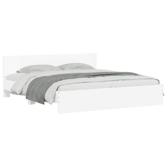 Berkfield Home Durable Bed Frame with LED without Mattress White 180x200 cm Supe - Size: Super King - image 1