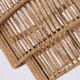 NIVOR 1 Light Boho Chandelier Light Fixture, Farmhouse Rattan Pendant Light in Brown - thumbnail 6