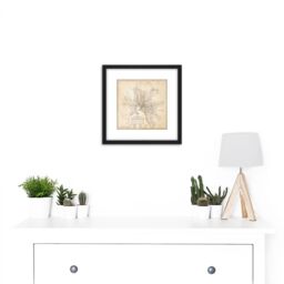 Artery8 Map Transport Mmtb 1922 Melbourne Trams Trains Replica 8X8 Inch Square Wooden Framed Wall Art Print Picture with Mount in Black - thumbnail 2