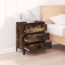 Berkfield Home Sideboard Smoked Oak 60x35x70 cm Engineered Wood in Brown - Size: 60 x 35 x 70 cm - thumbnail 1
