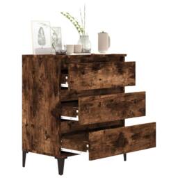 Berkfield Home Sideboard Smoked Oak 60x35x70 cm Engineered Wood in Brown - Size: 60 x 35 x 70 cm - thumbnail 4