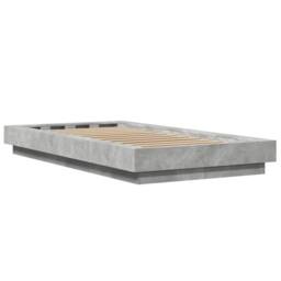 Berkfield Home Bed Frame with LED Lights without Mattress Concrete Grey 75x190cm - Size: 75x190 cm - thumbnail 7