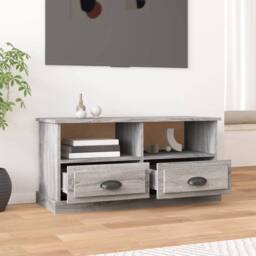 Berkfield Home TV Cabinet Grey Sonoma 93x35.5x45 cm Engineered Wood - thumbnail 1