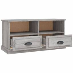 Berkfield Home TV Cabinet Grey Sonoma 93x35.5x45 cm Engineered Wood - thumbnail 8