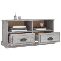 Berkfield Home TV Cabinet Grey Sonoma 93x35.5x45 cm Engineered Wood - thumbnail 5