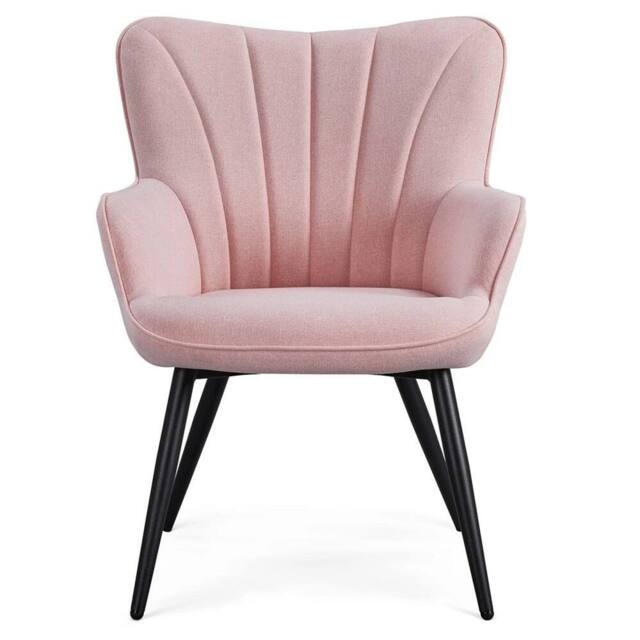 Havendro Ivory Chair Fabric Living Room Armchair with Soft Seat in Pink - image 1