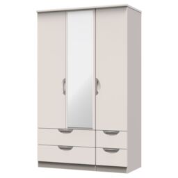 Ready Assembled 2 U Holborn Triple 2 Drawer Mirror + Drawer Wardrobe (Ready Assembled) in Taupe - thumbnail 3