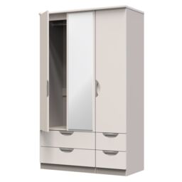 Ready Assembled 2 U Holborn Triple 2 Drawer Mirror + Drawer Wardrobe (Ready Assembled) in Taupe - thumbnail 5