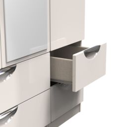 Ready Assembled 2 U Holborn Triple 2 Drawer Mirror + Drawer Wardrobe (Ready Assembled) in Taupe - thumbnail 8