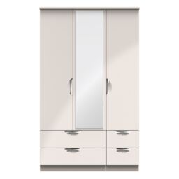Ready Assembled 2 U Holborn Triple 2 Drawer Mirror + Drawer Wardrobe (Ready Assembled) in Taupe - thumbnail 1