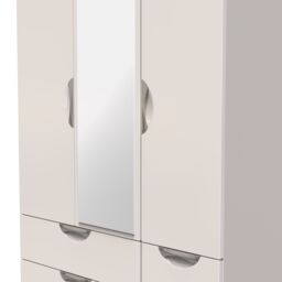 Ready Assembled 2 U Holborn Triple 2 Drawer Mirror + Drawer Wardrobe (Ready Assembled) in Taupe - thumbnail 4