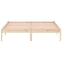 Berkfield Home Bed Frame without Mattress 152x203 cm Solid Wood Pine Queen in Brown - thumbnail 5