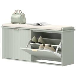 STILVORA Shoe Bench with 2 Flip Drawers in Green - thumbnail 5