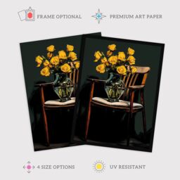 "Wee Blue Coo Wall Art Print Yellow Roses Are My Favourite Still Life Living Room - Size: W24"" x H32""" - thumbnail 2