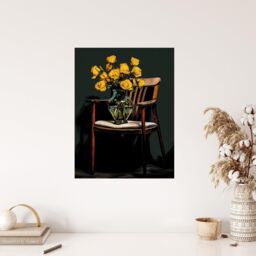 "Wee Blue Coo Wall Art Print Yellow Roses Are My Favourite Still Life Living Room - Size: W24"" x H32""" - thumbnail 4