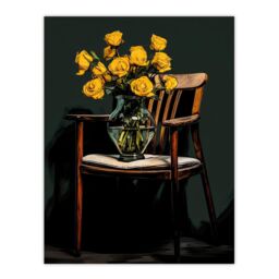 "Wee Blue Coo Wall Art Print Yellow Roses Are My Favourite Still Life Living Room - Size: W24"" x H32""" - thumbnail 1