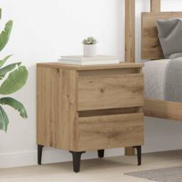Berkfield Home Bed Cabinet Artisan Oak 40x35x50 cm Engineered Wood in Brown - Size: 40 x 35 x 50 cm - thumbnail 2