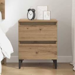 Berkfield Home Bed Cabinet Artisan Oak 40x35x50 cm Engineered Wood in Brown - Size: 40 x 35 x 50 cm - thumbnail 4