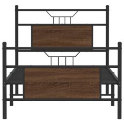Berkfield Home Bed Frame without Mattress Brown Oak 90x200 cm Engineered Wood - thumbnail 6