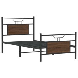 Berkfield Home Bed Frame without Mattress Brown Oak 90x200 cm Engineered Wood - thumbnail 3