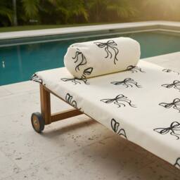 OHS Bows Print Beach Bolster Neck Back Support Pillow in Cream - thumbnail 2