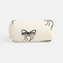 OHS Bows Print Beach Bolster Neck Back Support Pillow in Cream - thumbnail 5