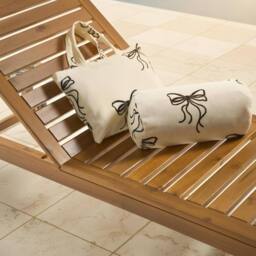 OHS Bows Print Beach Bolster Neck Back Support Pillow in Cream - thumbnail 4