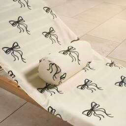 OHS Bows Print Beach Bolster Neck Back Support Pillow in Cream - thumbnail 3