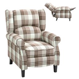HOMCOM Recliner Chair for Living Room Wingback Chair with Padded Armrest in Brown - thumbnail 2