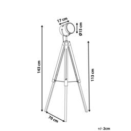 Wyld and Coco Floor Lamp 143cm White Metal Tripod Spotlight Cylindrical Shade - thumbnail 3